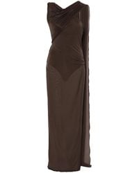 The Attico - Sash Semi-Sheer Maxi Dress - Lyst