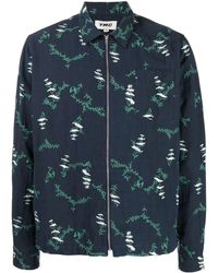YMC - Bowie Floral-print Zip-up Shirt - Lyst