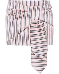DSquared² - Tie-knot Striped Mini Skirt - Lyst