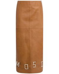 Moschino - Decorated Leather Skirt - Lyst
