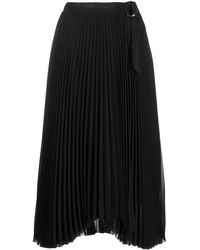 Calvin Klein Gonna midi plissettata - Nero