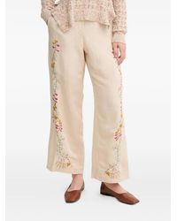 INTROPIA - Embroidered Floral Trousers - Lyst