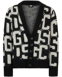 Gcds - Monogram Intarsia-Knit Cardigan - Lyst