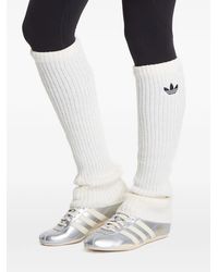adidas - Logo-Embroidered Ribbed Leg Warmers - Lyst