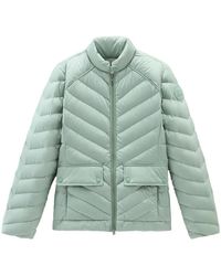 Woolrich - Logo-Appliqué Chevron-Quilted Puffer Jacket - Lyst