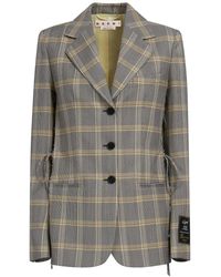 Marni - チェック シングルジャケット - Lyst