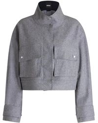 BOSS - Flap-Pockets Military Jacket - Lyst