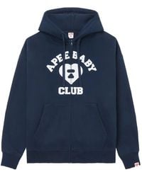 AAPE BY A BATHING AP - Logo-Print Zip-Up Hoodie - Lyst