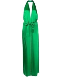 Tom Ford - Halter V-Neck Satin Jumpsuit - Lyst