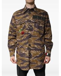 Dolce & Gabbana - Leopard Cotton Collared Coat Jacket - Lyst