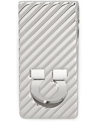 Ferragamo - Gancini Diagonal-Stripe Tie Clip - Lyst