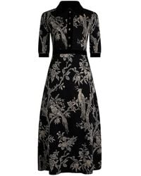 Etro - Vestido Camisero Midi De Jacquard En Mezcla De Lana Con Motivo Natural - Lyst
