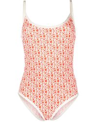 Moncler - Printed Stretch Nylon Swimsuit - Lyst