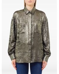 Liu Jo - Metallic-Effect Chest-Pockets Shirt - Lyst