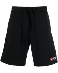 DIESEL - P-crown-div Logo-embroidered Track Shorts - Lyst