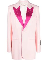 Marni - Blazer Con Solapas De Pico Y Botones - Lyst