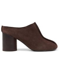 MM6 by Maison Margiela - Anatomic Stitch-Toe Suede Slippers - Lyst