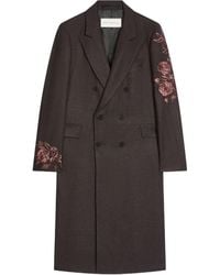 Dries Van Noten - Wollen Jas Met Geborduurde Bloemen - Lyst