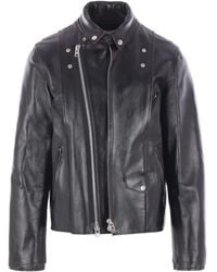 Sacai - Leren Jack Met Drukknoopsluiting - Lyst