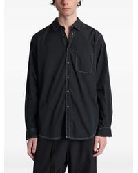 Paura - Talete Contrast-Stitch Raw-Edge Shirt - Lyst
