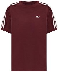 adidas - Lace-Trim Side-Stripe T-Shirt - Lyst