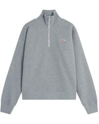 Maison Kitsuné - Felpa Con Mezza Zip - Lyst