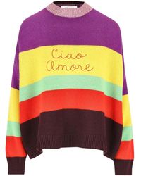 Giada Benincasa - Striped Embroidered Sweater - Lyst