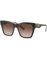 Dolce & Gabbana - Gafas de sol con logo y montura geométrica - Lyst