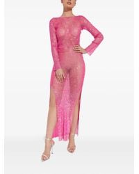 Santa Brands - Crystal-Embellished Mesh Dress - Lyst