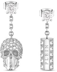 Philipp Plein - Crystal-Embellished Skull Earrings - Lyst