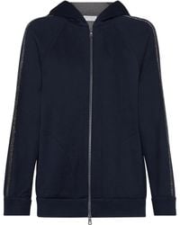 Brunello Cucinelli - Cotton Blend Zip Hoodie - Lyst
