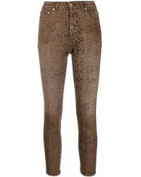 Golden Goose - Brown Leopard-print High-waisted Jeans - Lyst