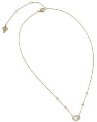 Guess - Crystal-Embellished G Logo Necklace - Lyst
