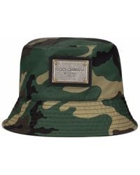 Dolce & Gabbana - Cappello bucket con placca logo - Lyst