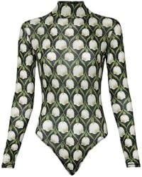 Agua Bendita - Cayena Perla Floral-print Bodysuit - Lyst