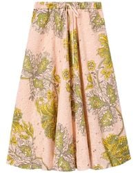 La DoubleJ - Swathe Broderie-Anglaise Midi Skirt - Lyst