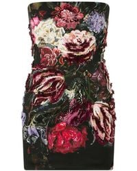 Roberto Cavalli - Robe Courte Brodée De Sequins À Fleurs - Lyst