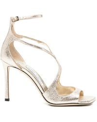 Jimmy Choo - Azia Glitter-Effect Sandals - Lyst