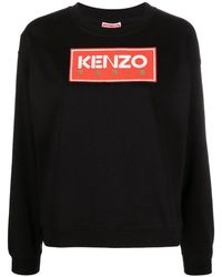 KENZO - Logo Patch Crew-neck Sweatshirt - Lyst