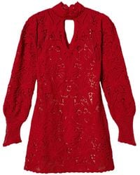 Twinset - Floral Crochet Mini Dress - Lyst