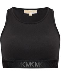 MICHAEL Michael Kors - Logo-Tape Sports Bra - Lyst