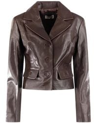 Pence - Button-Up Leather Jacket - Lyst