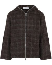 Our Legacy - Geruite Wollen Hoodie Met Rits - Lyst
