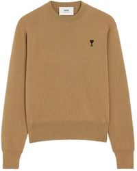 Ami Paris - Camel Wool Knit Sweater - Lyst