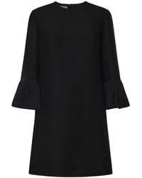 Valentino Garavani - Pleated-Cuff Shift Mini Dress - Lyst