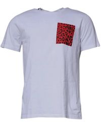 Dolce & Gabbana - Leopard-Print Chest-Pocket T-Shirt - Lyst