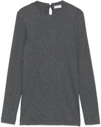 Brunello Cucinelli - Long-Sleeve Monili-Chain T-Shirt - Lyst