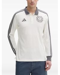 adidas - Mercedes Logo-Embroidered Long-Sleeve Polo Shirt - Lyst