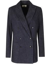 Myths - Double-Breasted Denim Blazer - Lyst