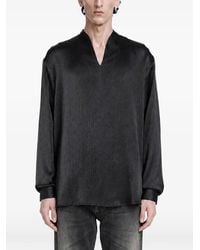 Giorgio Armani - Chemise À Col V Et Fini Texturisé - Lyst